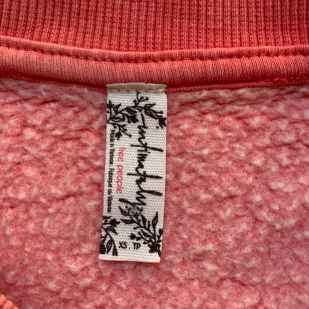 intimately free people coral sweatshirt x small - Picture 4 of 6
